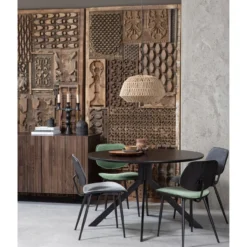 Bruno eettafel rond mdf zwart o120 cm