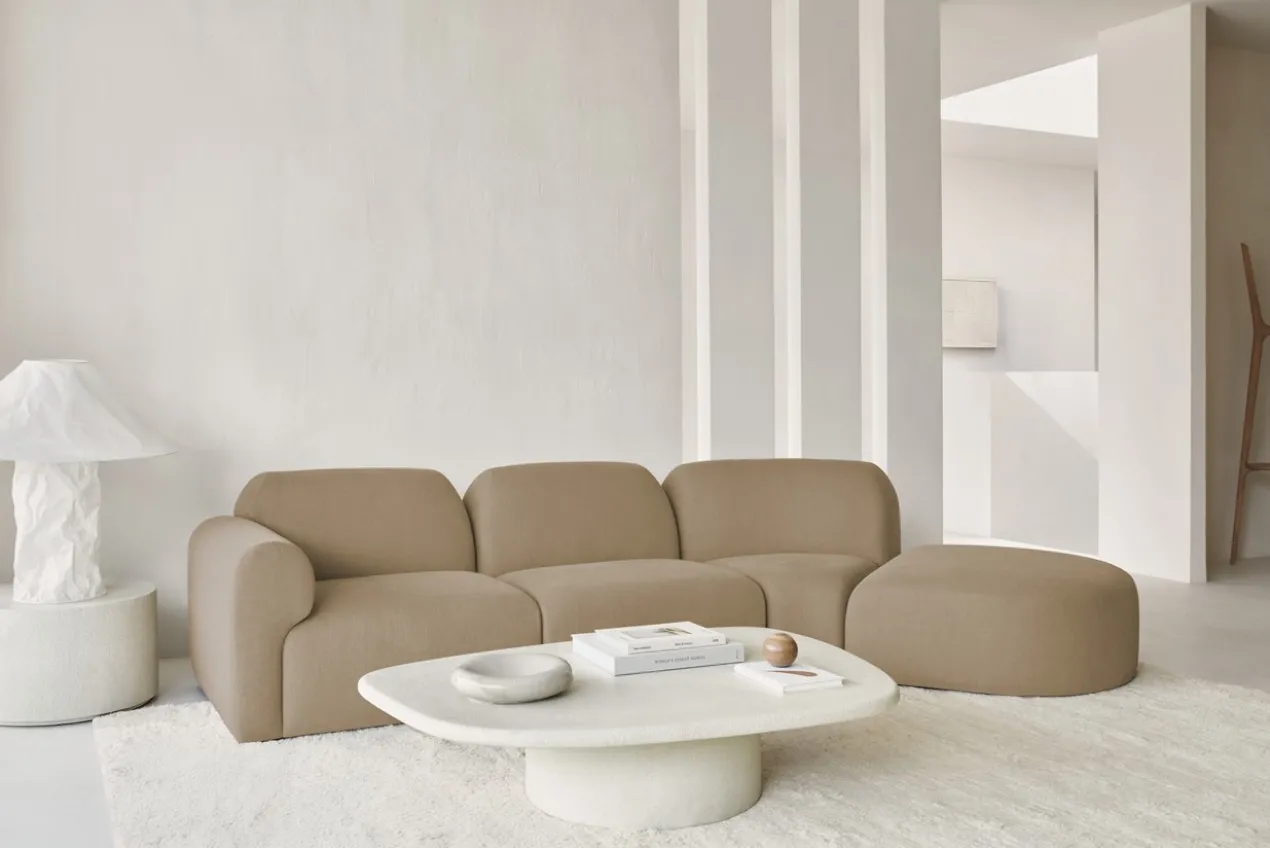 Bulky modulaire sofa - 45° hoekelement - light sepia
