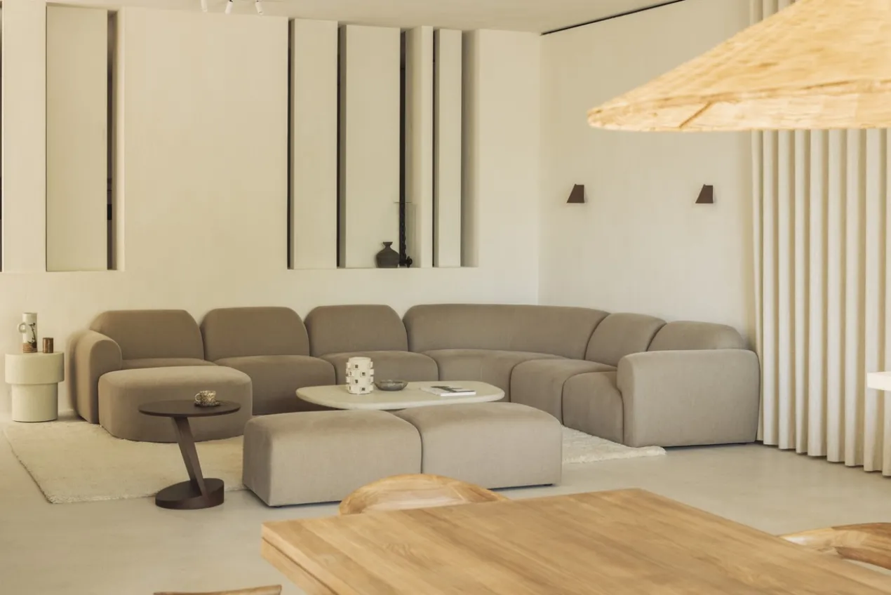 Bulky modulaire sofa - 90° hoekelement - light sepia