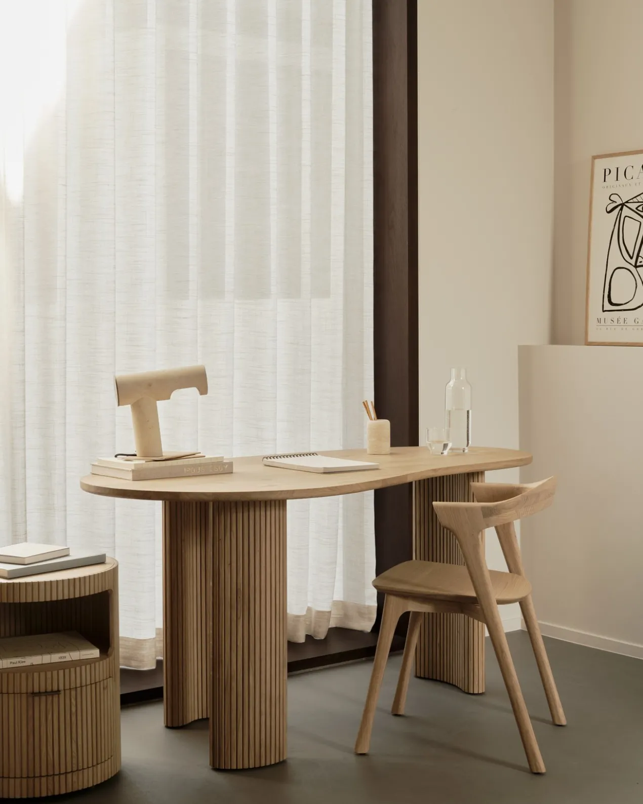Bureau Boomerang 160 cm eiken