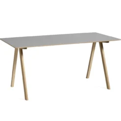 Bureau CPH10 mat eiken gelakt onderstel linoleum grey