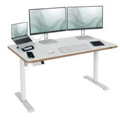 Bureau elektrisch zit-sta 140x80 cm wit