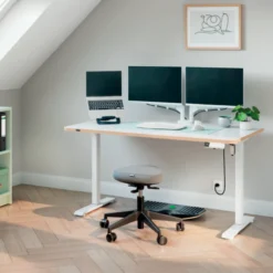 Bureau elektrisch zit-sta 140x80 cm wit