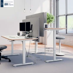 Bureau elektrisch zit-sta 140x80 cm wit