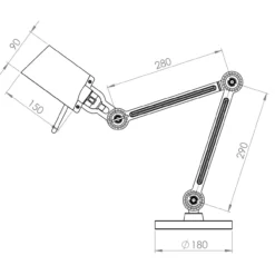 Bureaulamp Bolt 2 arms daybreak rose klein