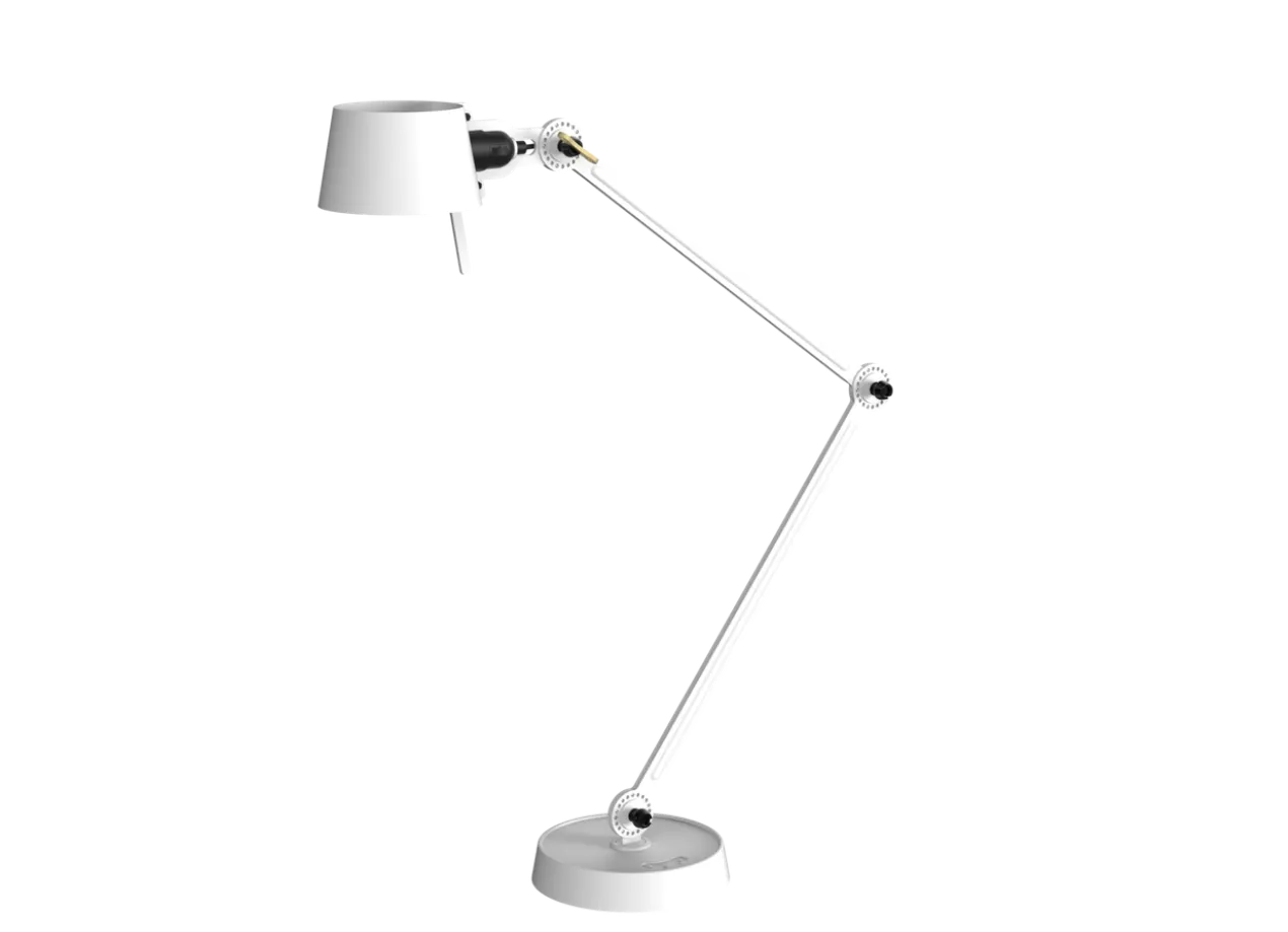 Bureaulamp Bolt met voet 2 armen pure white