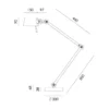 Bureaulamp Bolt met voet 2 armen lightning white