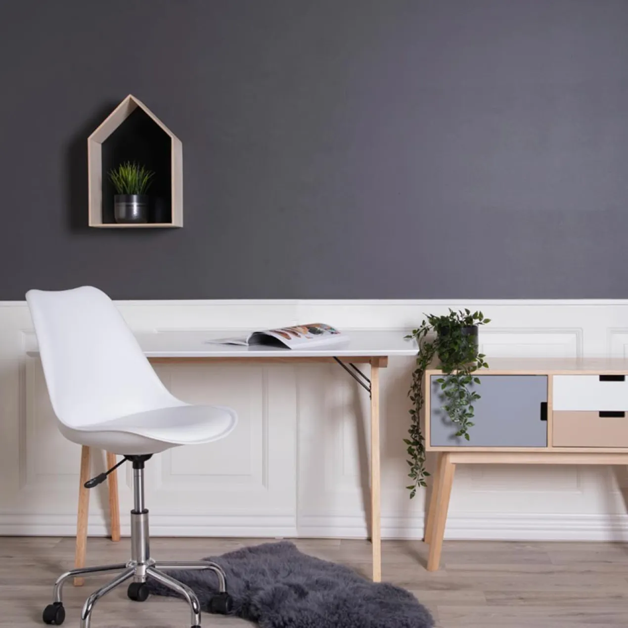 Bureau Rover wit/naturel