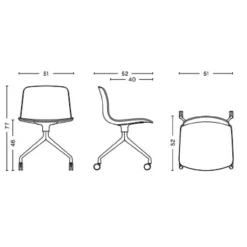 Bureaustoel AAC14 wit onderstel concrete grey