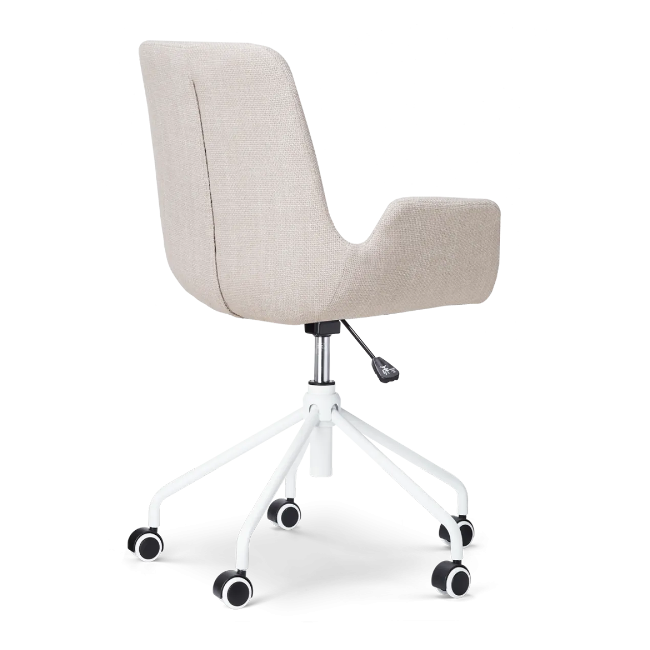 Bureaustoel Nout-Eef beige - wit onderstel