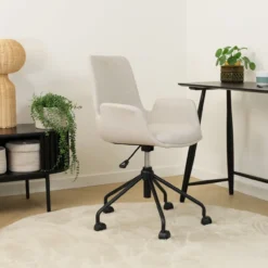 Bureaustoel Nout-Eef beige - zwart onderstel - set van 2