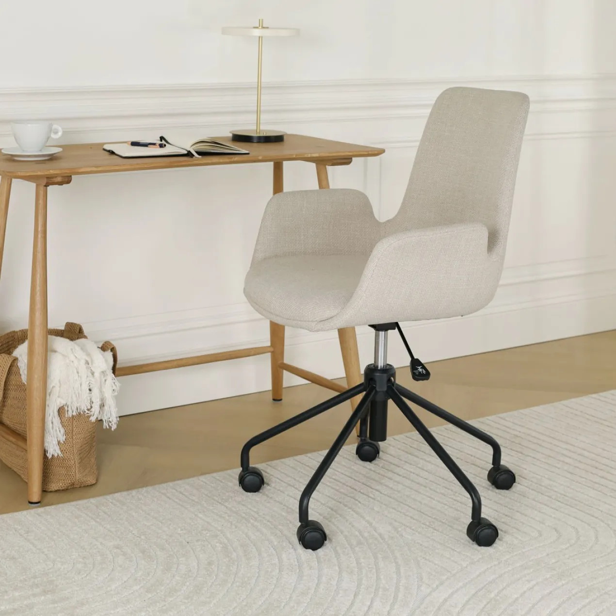 Bureaustoel Nout-Eef beige - zwart onderstel