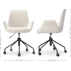 Bureaustoel Nout-Eef bouclé beige - zwart onderstel