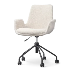 Bureaustoel Nout-Eef bouclé beige - zwart onderstel