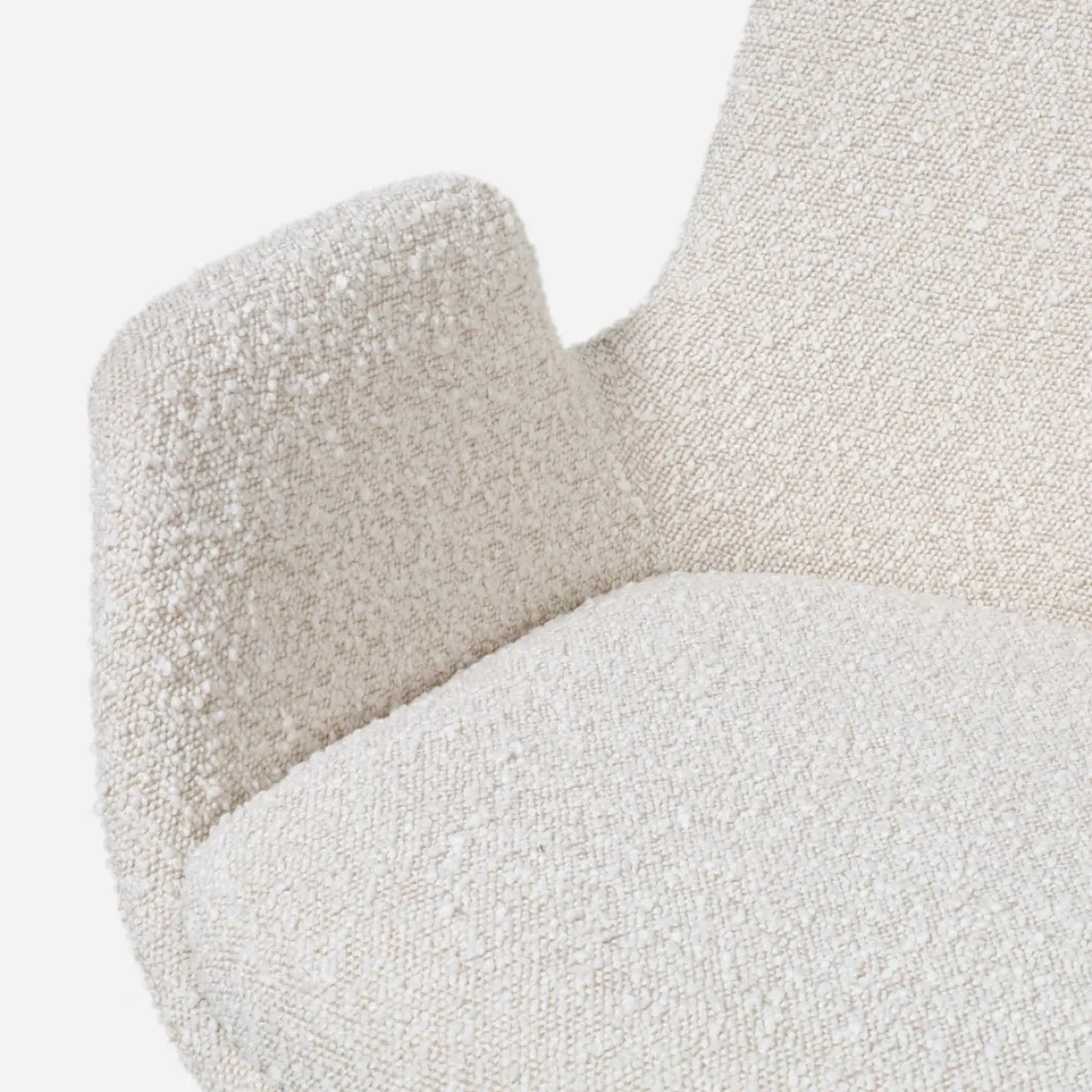 Bureaustoel Nout-Eef bouclé beige - wit onderstel