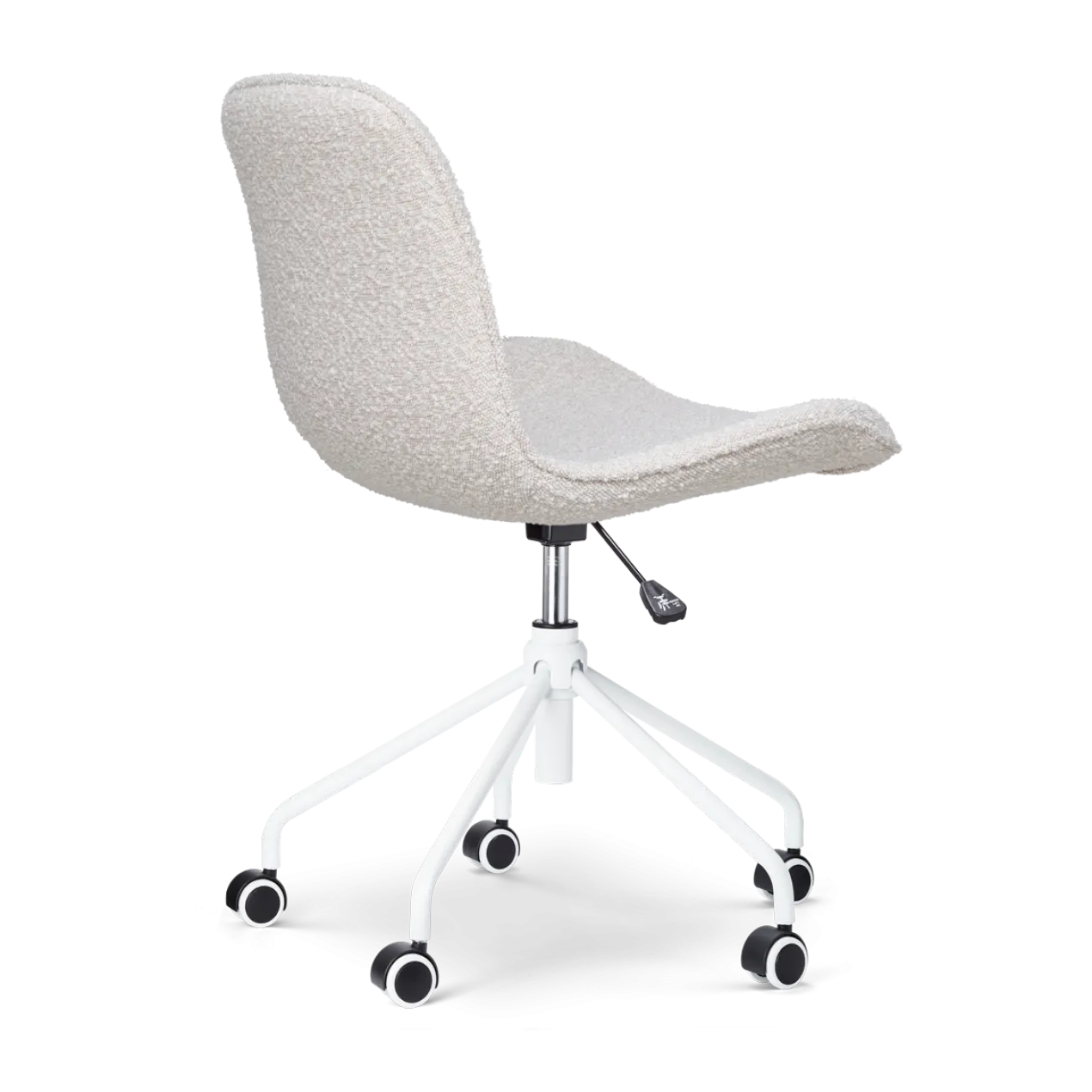 Bureaustoel Nout-Fé bouclé beige - wit onderstel