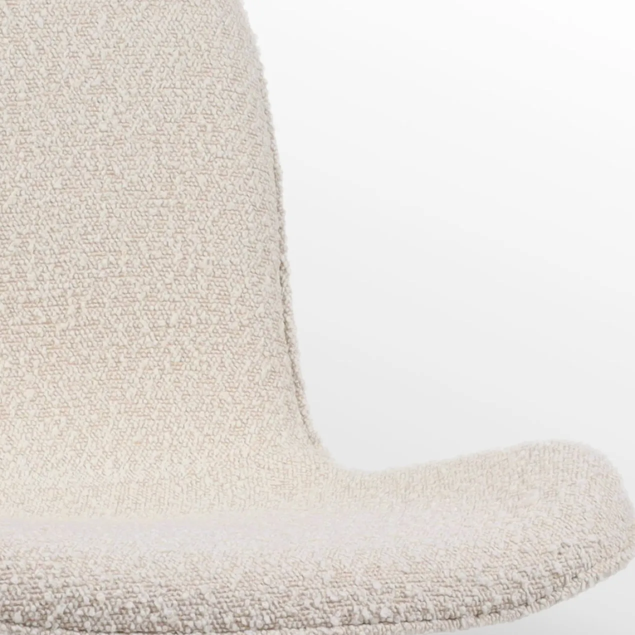 Bureaustoel Nout-Fé bouclé beige - wit onderstel