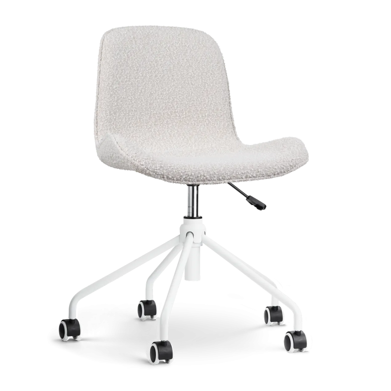 Bureaustoel Nout-Fé bouclé beige - wit onderstel