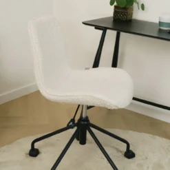Bureaustoel Nout-Fé bouclé beige - zwart onderstel