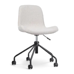 Bureaustoel Nout-Fé bouclé beige - zwart onderstel