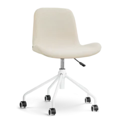 Bureaustoel Nout-Fé wit onderstel cottonbeige