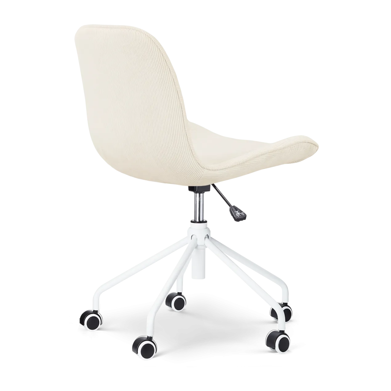 Bureaustoel Nout-Fé wit onderstel rib beige