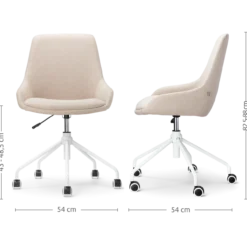 Bureaustoel Nout-Isa beige - wit onderstel