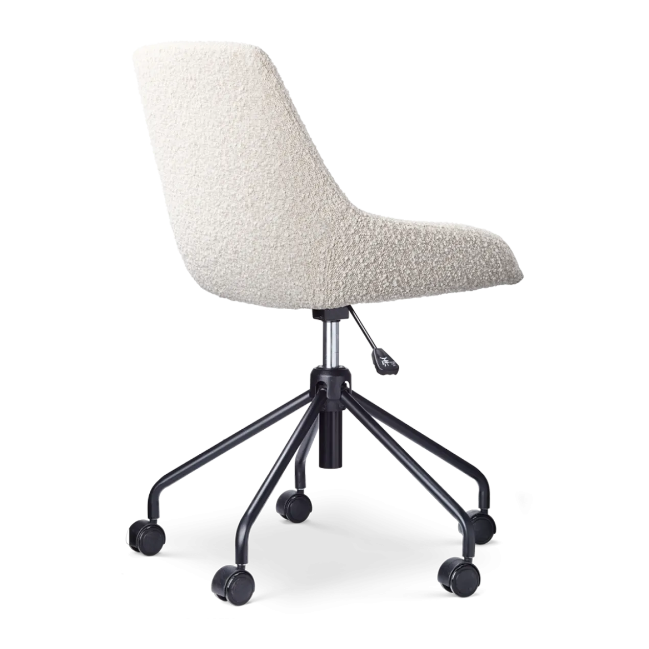 Bureaustoel Nout-Isa bouclé beige - zwart onderstel
