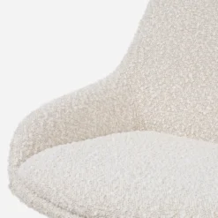 Bureaustoel Nout-Isa bouclé beige - wit onderstel