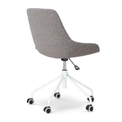 Bureaustoel Nout-Isa bouclé taupe - wit onderstel