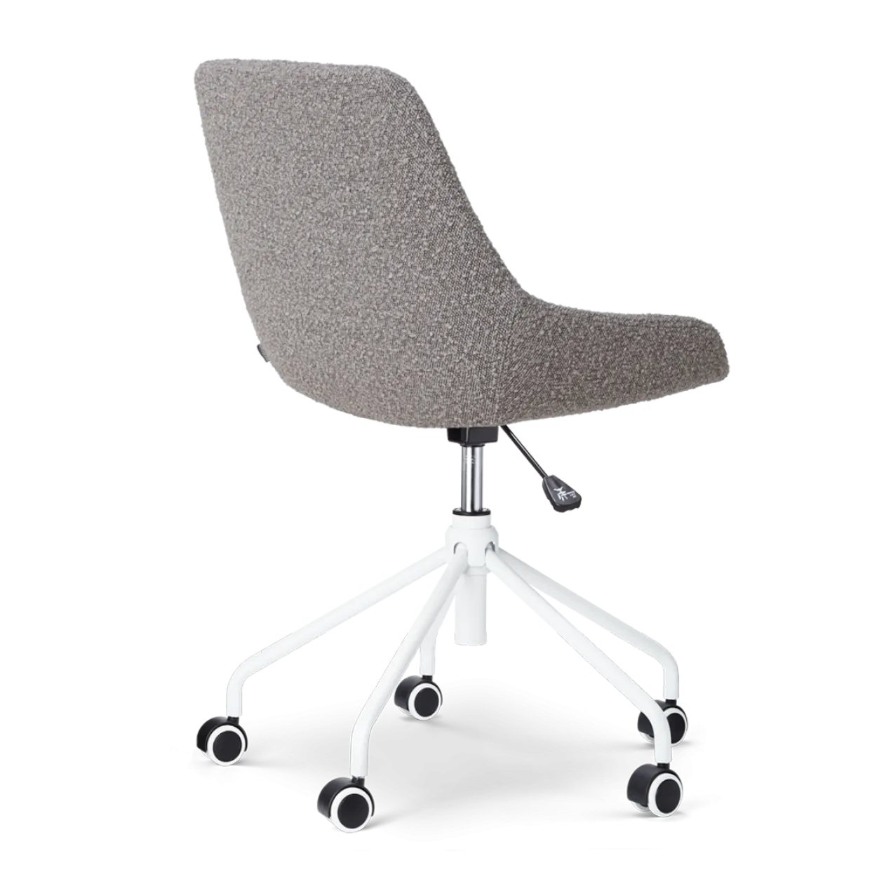 Bureaustoel Nout-Isa bouclé taupe - wit onderstel