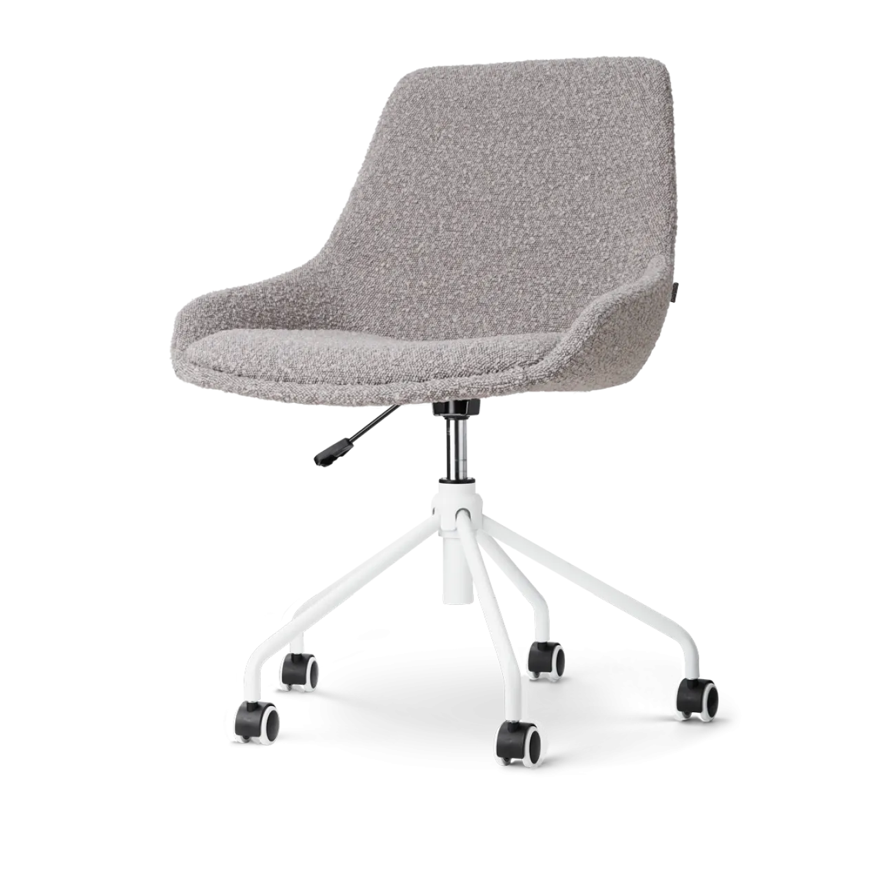 Bureaustoel Nout-Isa bouclé taupe - wit onderstel
