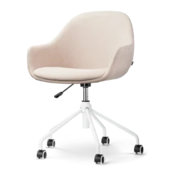 Bureaustoel Nout-Mae beige - wit onderstel
