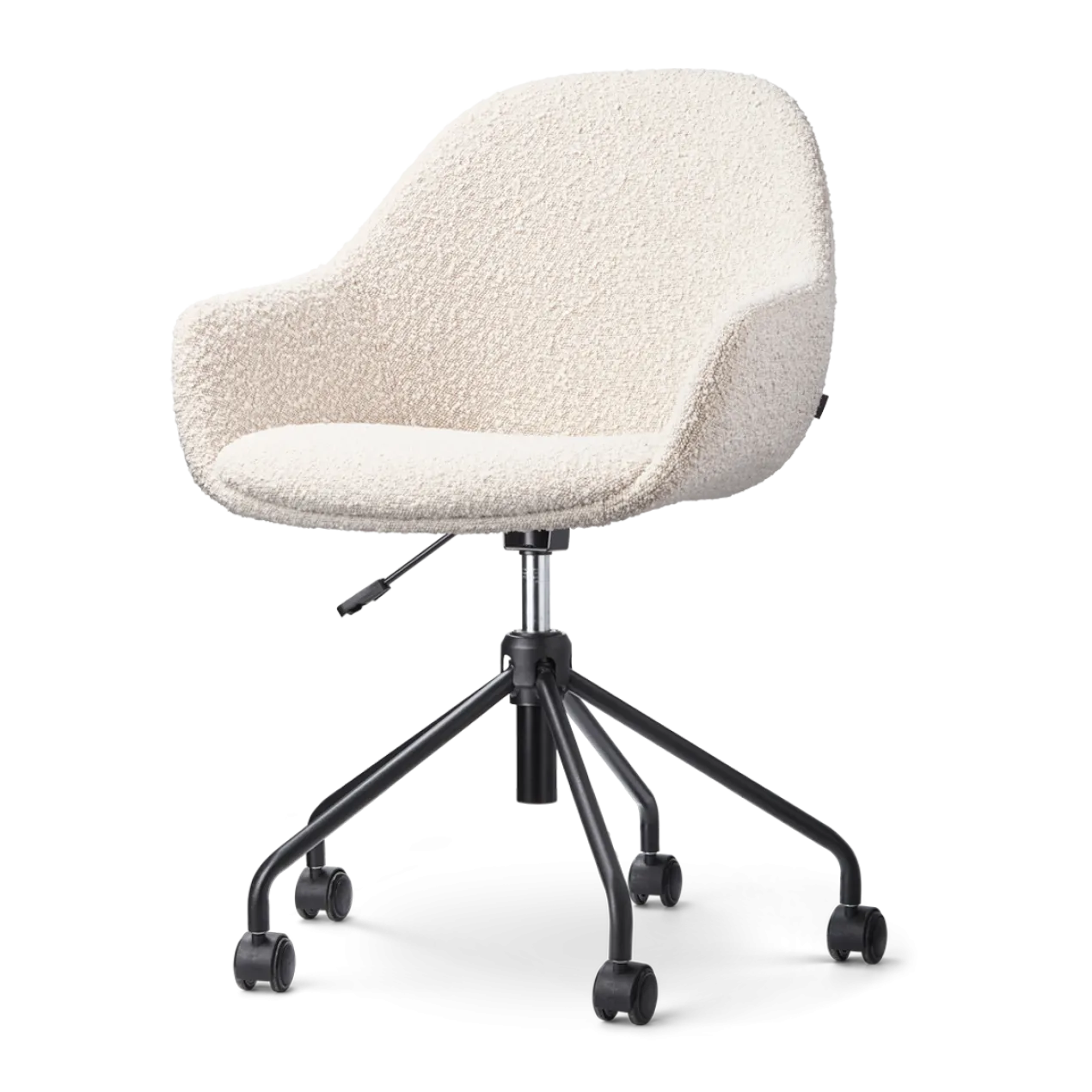 Bureaustoel Nout-Mae bouclé beige - zwart onderstel