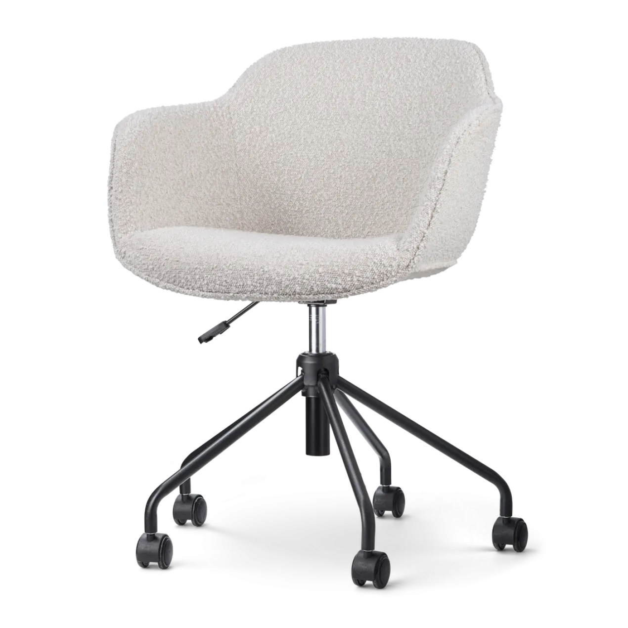 Bureaustoel Nout-Mare bouclé beige - zwart onderstel
