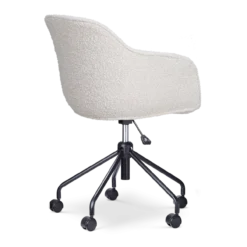 Bureaustoel Nout-Mare bouclé beige - zwart onderstel
