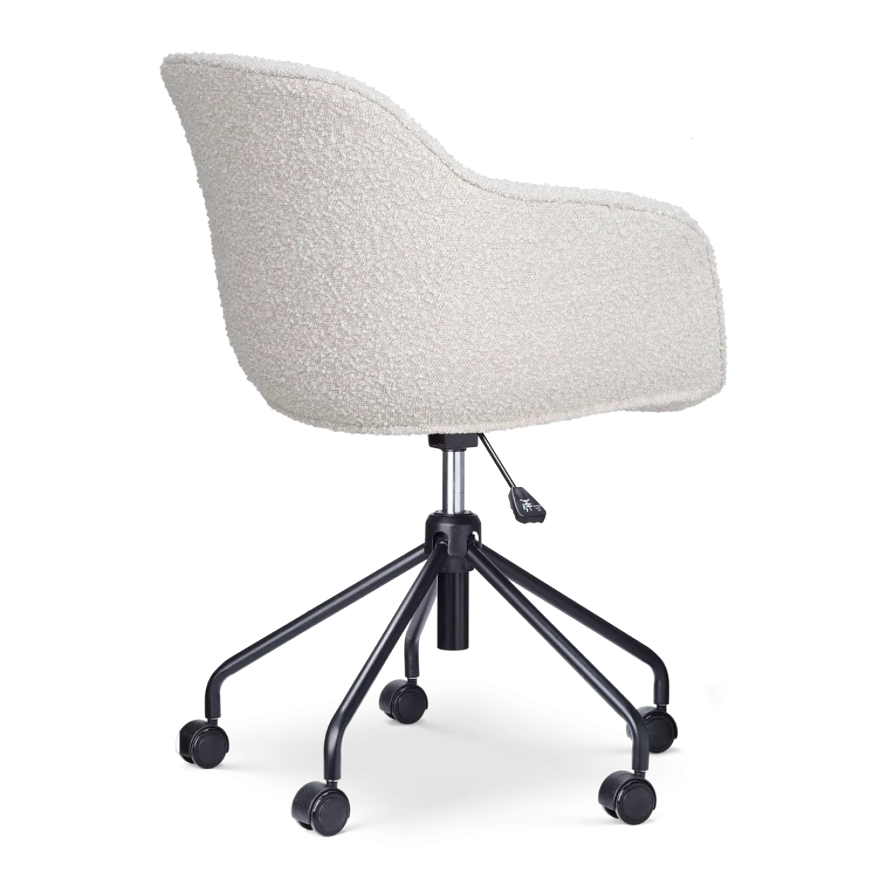 Bureaustoel Nout-Mare bouclé beige - zwart onderstel