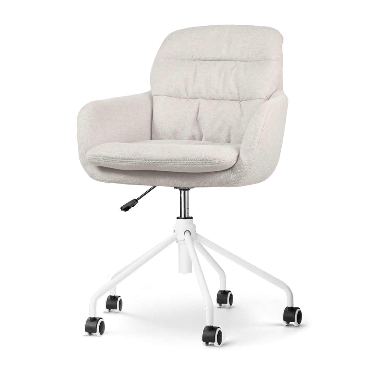 Bureaustoel Nout-Mia beige - wit onderstel