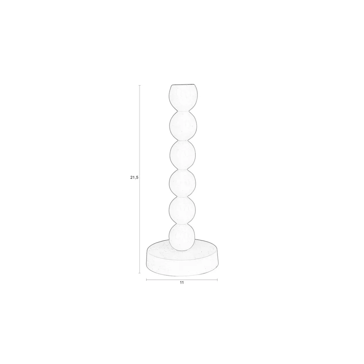 Candle holder bubbles one shiny beige