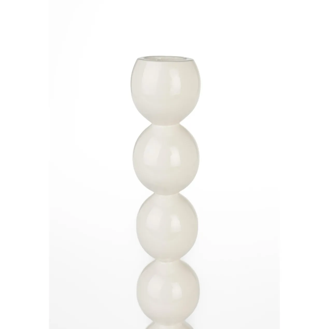 Candle holder bubbles one shiny beige