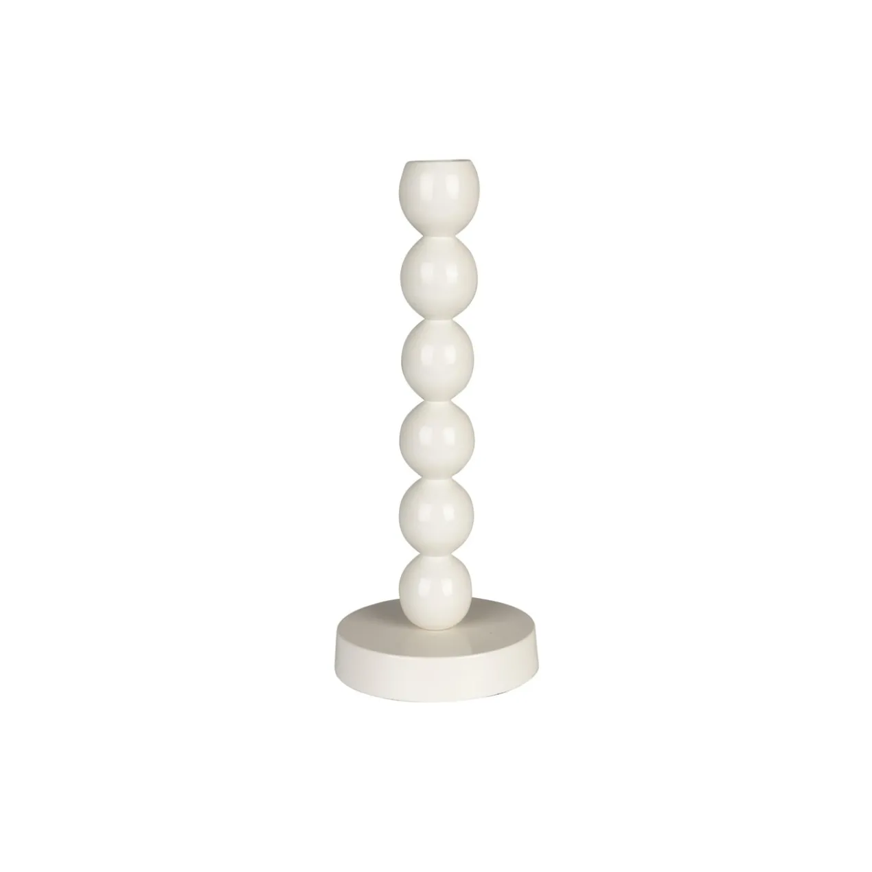 Candle holder bubbles one shiny beige
