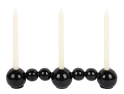 Candle holder Bubbles straight enamel black
