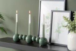 Candle holder Bubbles straight enamel jungle green
