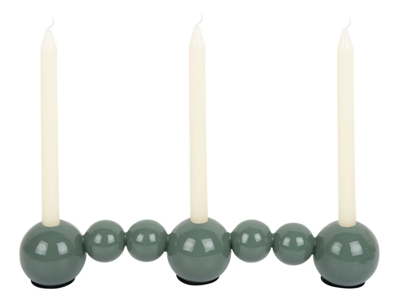 Candle holder Bubbles straight enamel jungle green