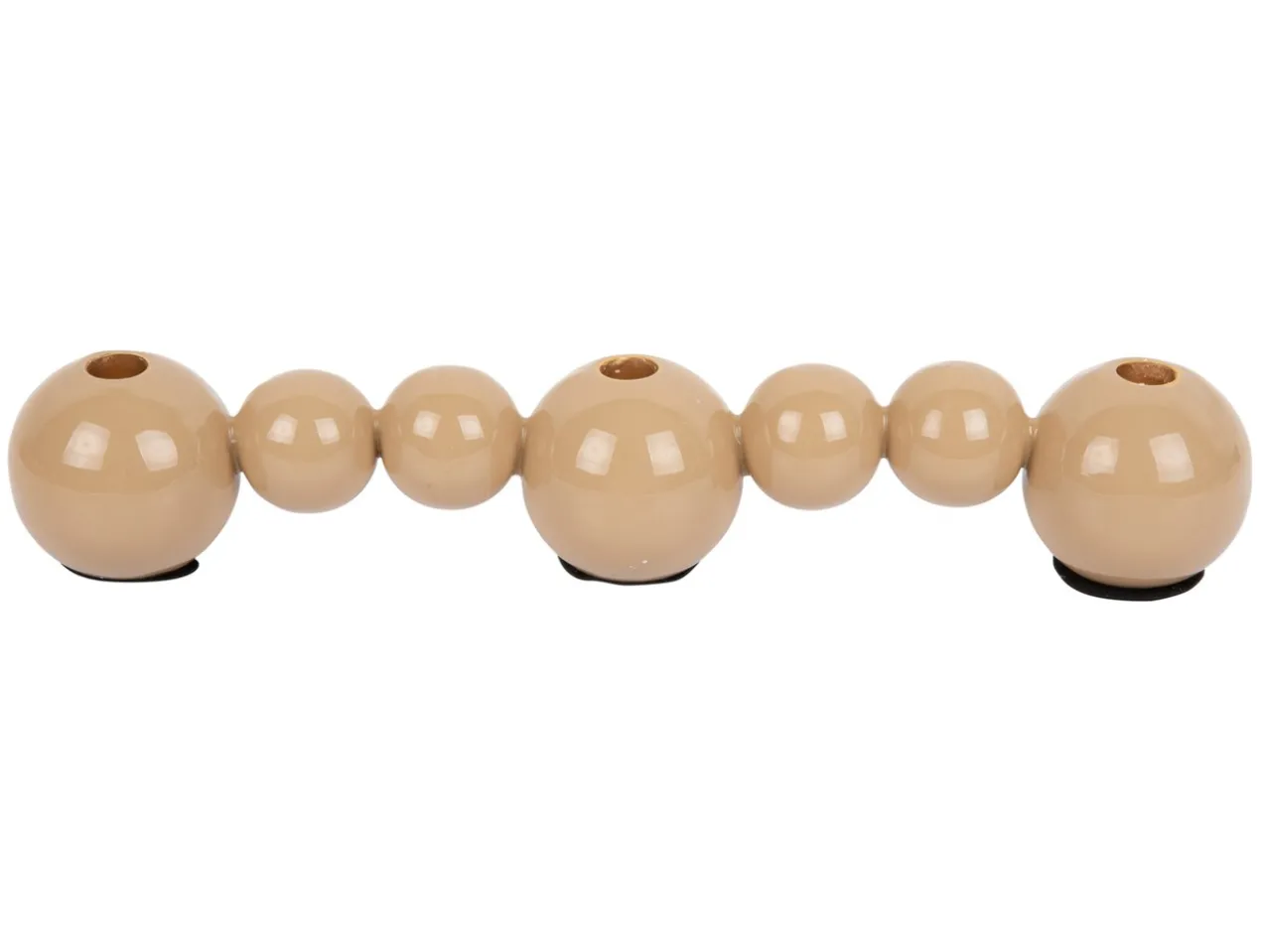 Candle holder Bubbles straight enamel soft brown