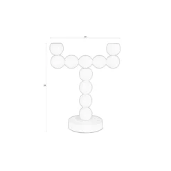 Candle holder bubbles two shiny silver