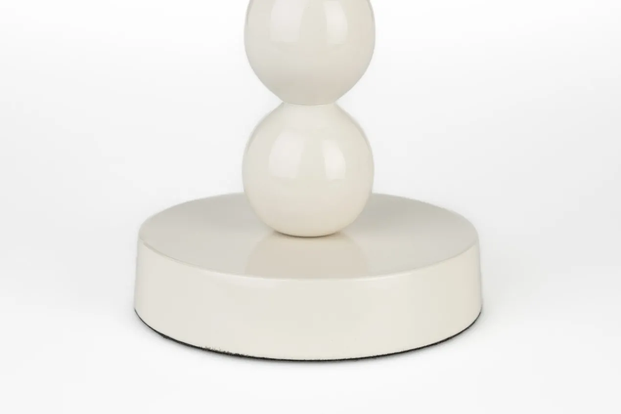 Candle holder bubbles two shiny beige
