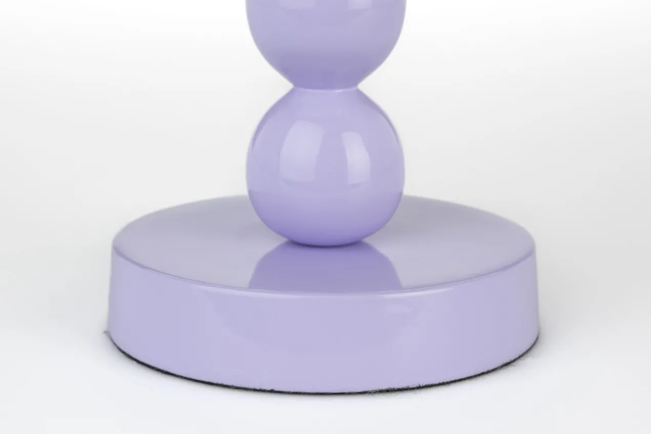 Candle holder bubbles two shiny lilac