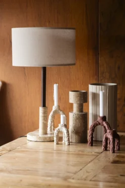 Candle holder cruz l beige