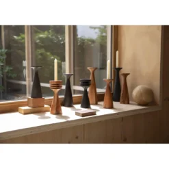 Candle holder flames l brown